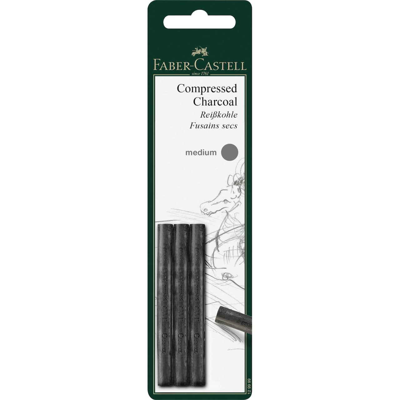 Faber-Castell® Pitt® 3-Piece Compressed Charcoal, Medium